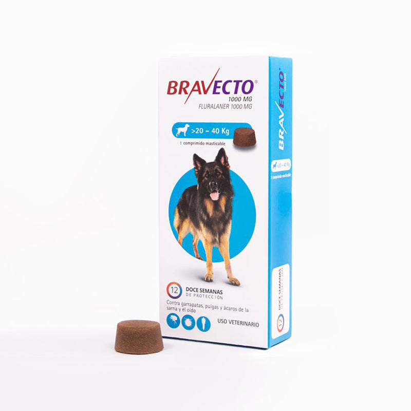 BRAVECTO PERRO 20 A 40 KG 1 COMPRIMIDO