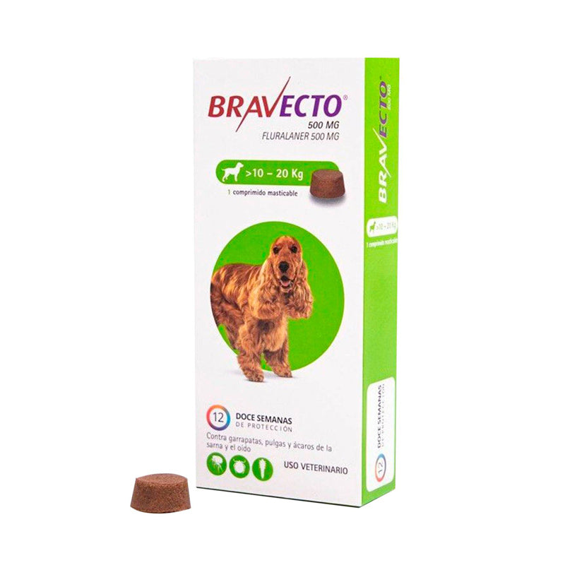 BRAVECTO PERRO 10 A 20 KG 1 COMPRIMDO
