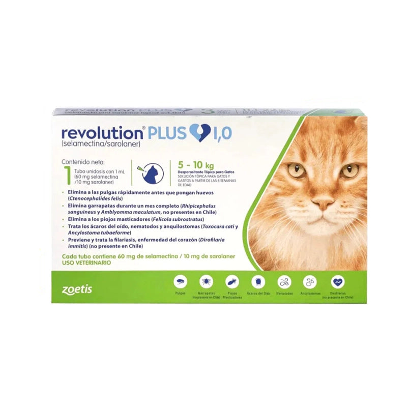 REVOLUTION PLUS GATO 1 ML 5-10 KG ANTIPARASITARIO