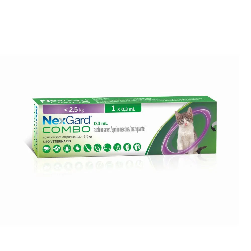 NEXGARD GATO COMBO 2,5 A 7,5 KG PIPETA 0,9 ML